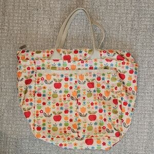 LeSportsac Flowers and Apples Print Bag Made in USA
